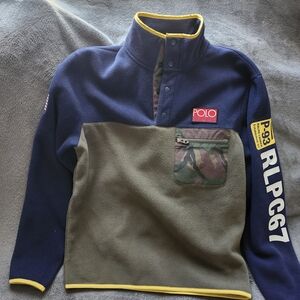 Ralph Lauren Navy and Olive Fleece Pullover